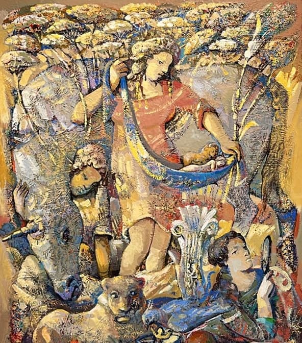 Աֆրոդիտեի գոտին — Oil on canvas, 116 × 92 cm (2025). Abel Karen Kazinyan.