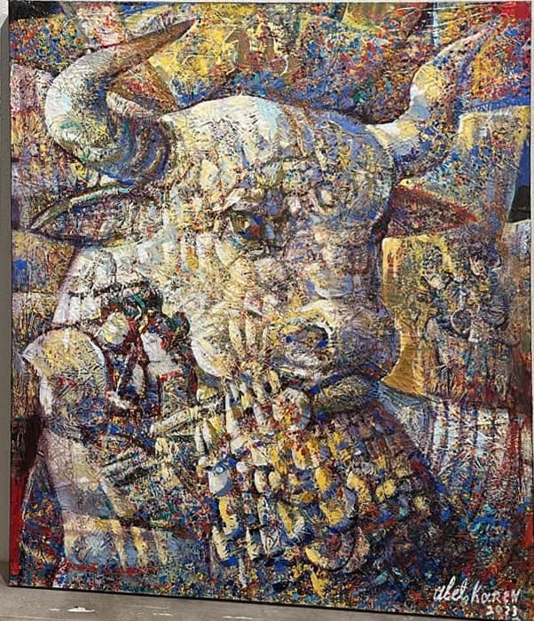 Ապիս — Oil on canvas, 70 × 60 cm (2023). Abel Karen Kazinyan.