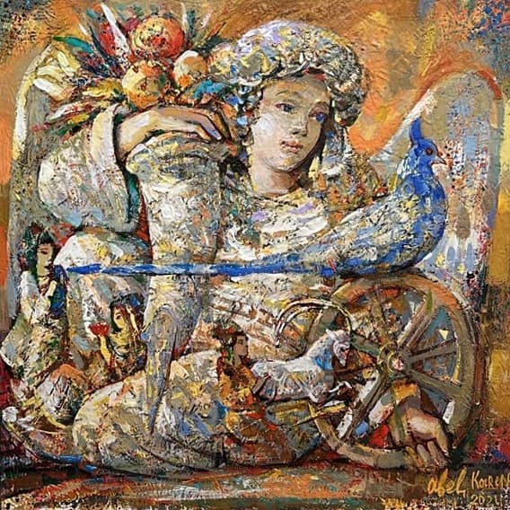 Ֆորտունայի ժպիտը — Oil on canvas, 60 × 60 cm (2021). Abel Karen Kazinyan.