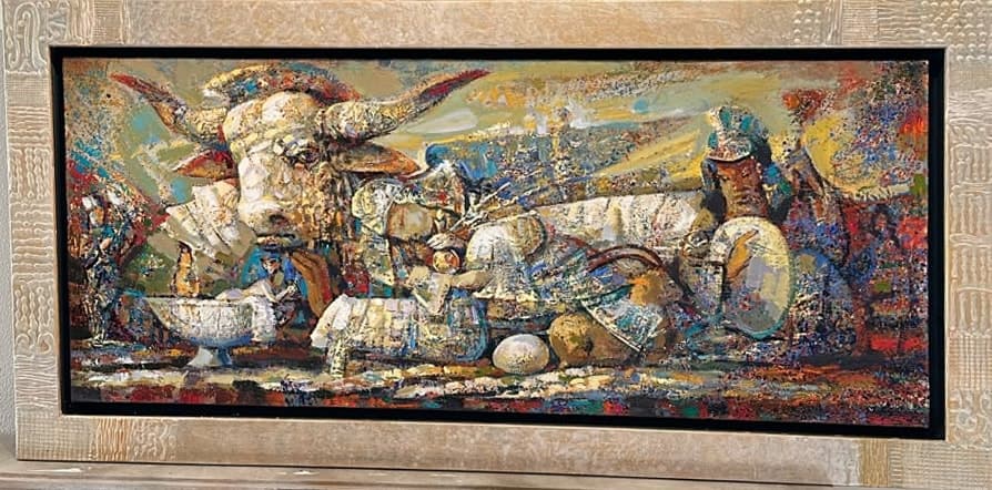 Մինոտավր — Oil on canvas, 45 × 110 cm (2020). Abel Karen Kazinyan.