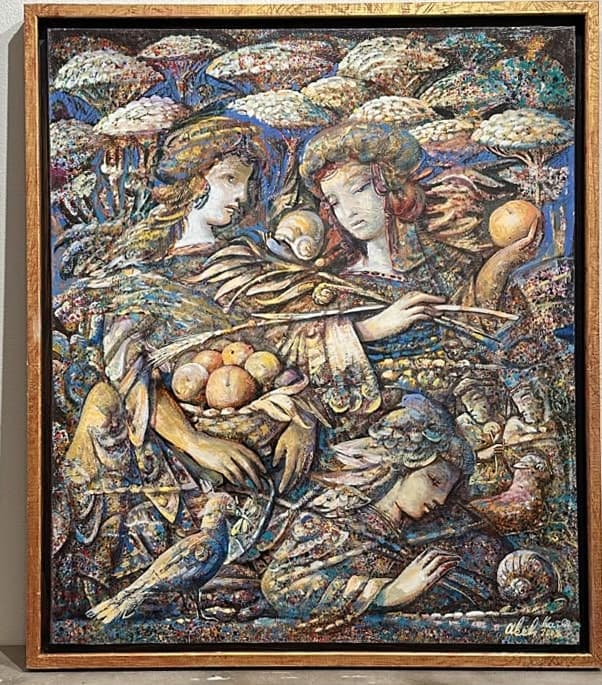 Նիմֆաներ և խխունջներ — Oil on canvas, 80 × 70 cm (2008). Abel Karen Kazinyan.