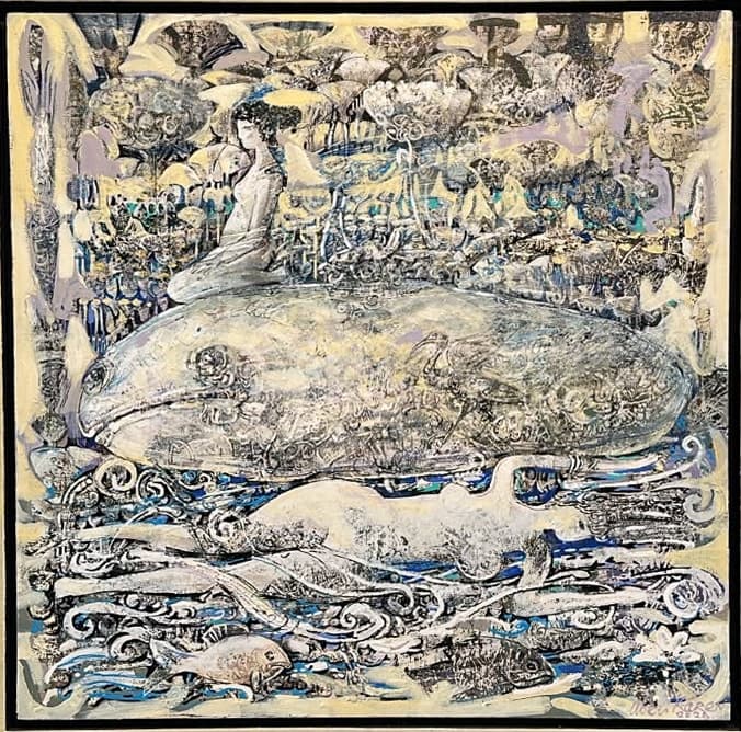 Կյանքի ակունքը — Oil on canvas, 90 × 90 cm (2025). Abel Karen Kazinyan.