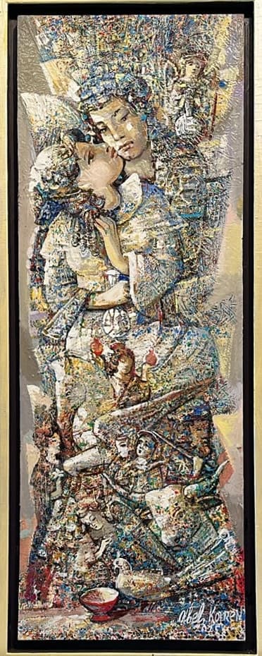 Համբույրը — Oil on canvas, 110 × 40 cm (2024). Abel Karen Kazinyan.