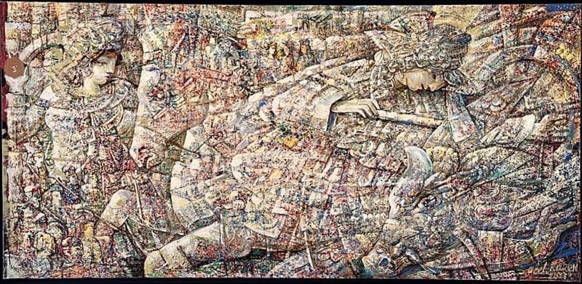 Հաղթողը — Oil on canvas, 83 × 170 cm (2025). Abel Karen Kazinyan.